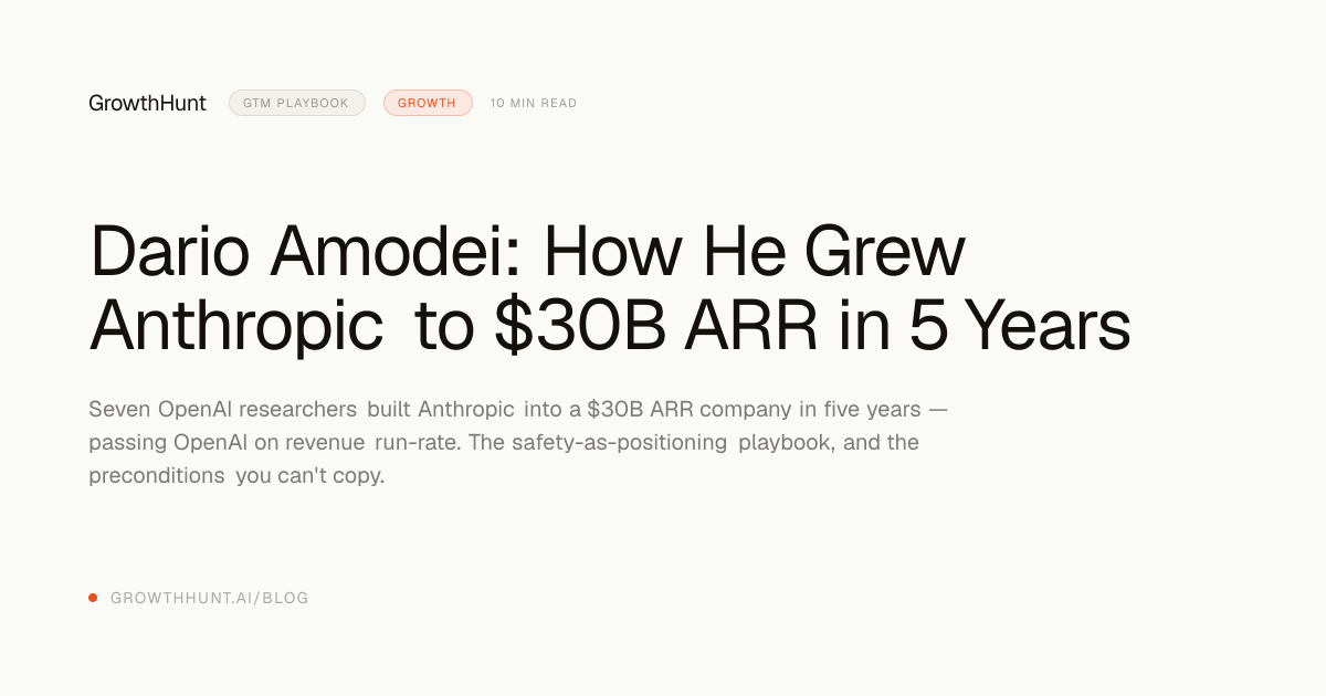 Dario Amodei: How He Grew Anthropic to $30B ARR in 5 Years — GrowthHunt